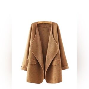 Goodnight Macaroon Tami knight wrapped Tan Open Front Cardigan
